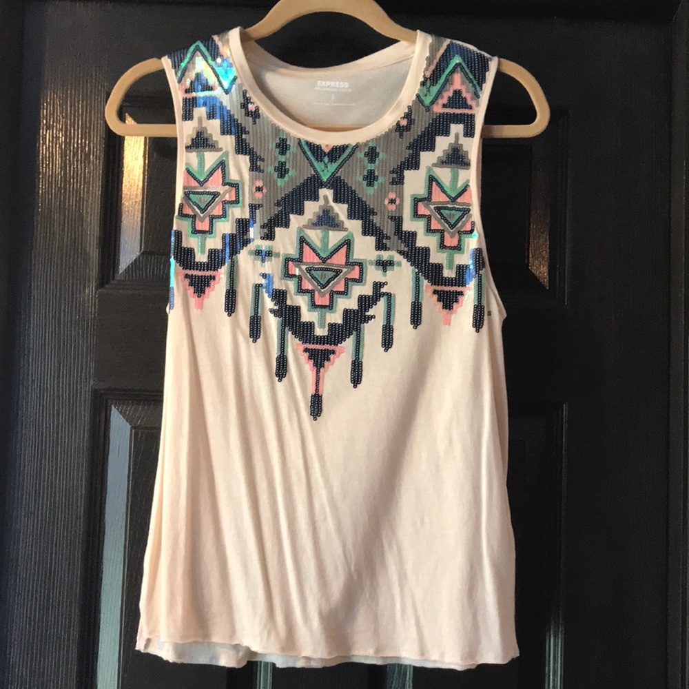 Patterned Aztec shirt. Express.